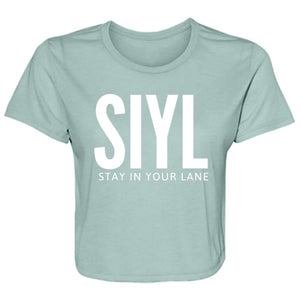 SIYL: STAY IN YOUR LANE  Ladies' Flowy Cropped Tee