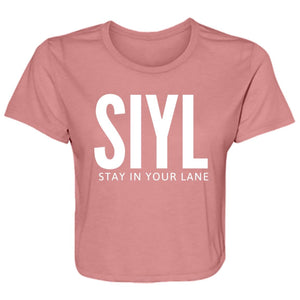 SIYL: STAY IN YOUR LANE  Ladies' Flowy Cropped Tee